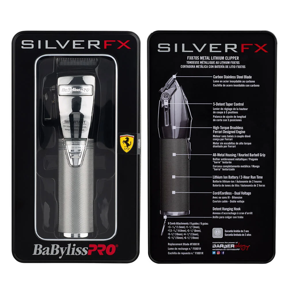 BaBylissPRO SilverFX Lithium Hair Clipper | BaBylissPRO Australia